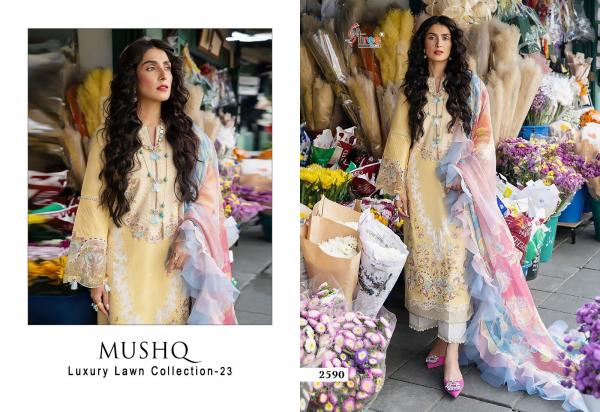 Shree Mushq Luxury Lawn Collection 23 Cotton Dupatta Pakistani Suits
